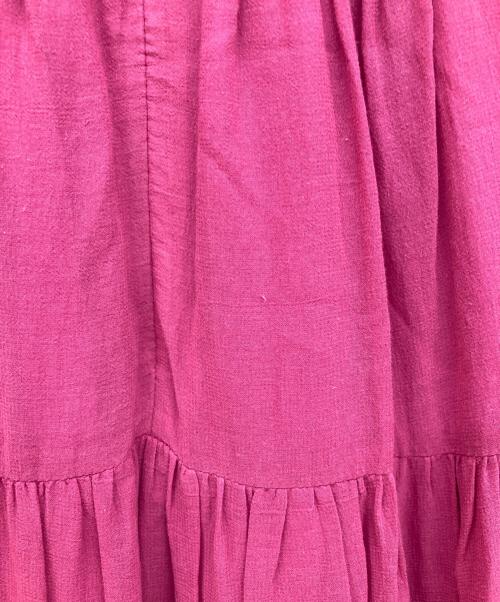 efla（エフラ）efla (エフラ) コットンティアードボリュームワンピース ピンク サイズ:Ｓの古着・服飾アイテム
