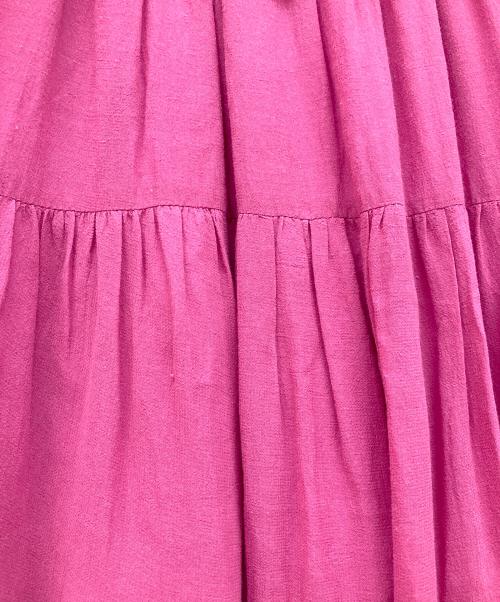 efla（エフラ）efla (エフラ) コットンティアードボリュームワンピース ピンク サイズ:Ｓの古着・服飾アイテム