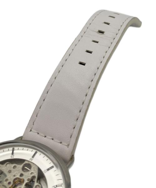 LOBOR（ロバー）LOBOR (ロバー) スケルトンウォッチ　	自動巻き　レザーベルト シルバーの古着・服飾アイテム