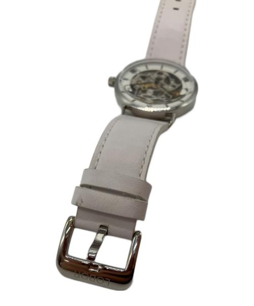 LOBOR（ロバー）LOBOR (ロバー) スケルトンウォッチ　	自動巻き　レザーベルト シルバーの古着・服飾アイテム