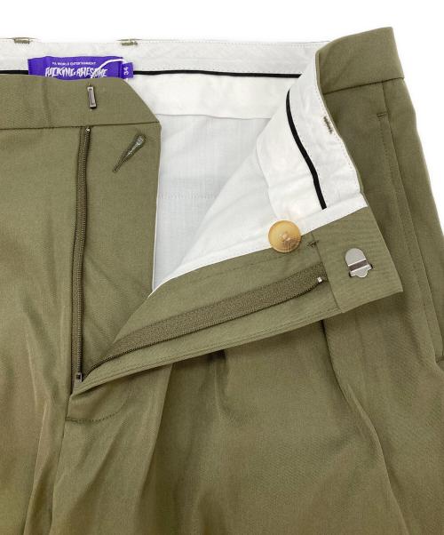 FUCKING AWESOME（ファッキンオーサム）Fucking Awesome (ファッキンオーサム) タックパンツ カーキ サイズ:34 未使用品の古着・服飾アイテム