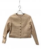 ANAYIアナイ）の古着「ラムレザードットボタン ジャケット」｜ベージュ