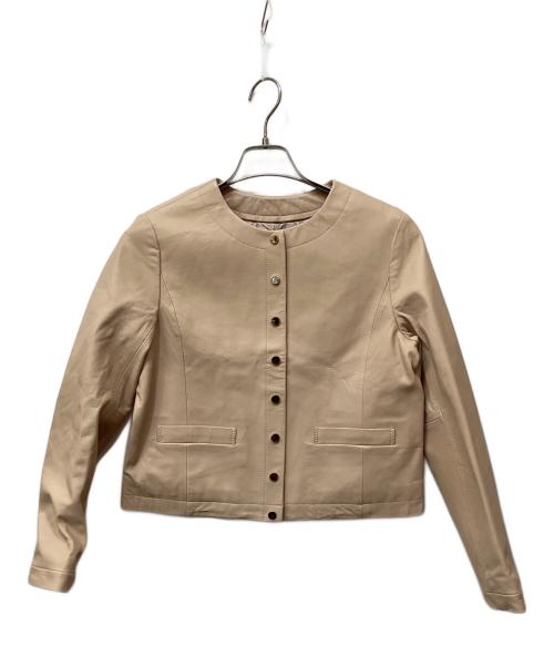 ANAYI（アナイ）ANAYI (アナイ) ラムレザードットボタン ジャケット ベージュ サイズ:38の古着・服飾アイテム
