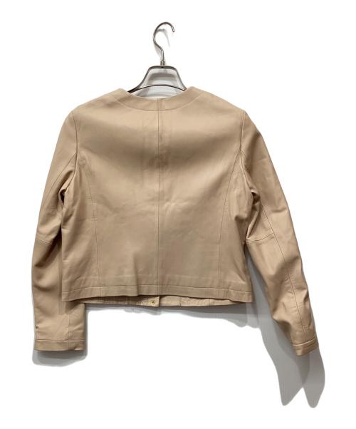 ANAYI（アナイ）ANAYI (アナイ) ラムレザードットボタン ジャケット ベージュ サイズ:38の古着・服飾アイテム