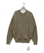 MUSE de Deuxieme Classeミューズ ドゥーズィエム クラス）の古着「Lily Linen Vネック プルオーバー」｜ベージュ