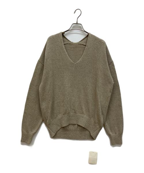 MUSE de Deuxieme Classe（ミューズ ドゥーズィエム クラス）MUSE de Deuxieme Classe (ミューズ ドゥーズィエム クラス) Lily Linen Vネック プルオーバー ベージュ サイズ:FREE 未使用品の古着・服飾アイテム