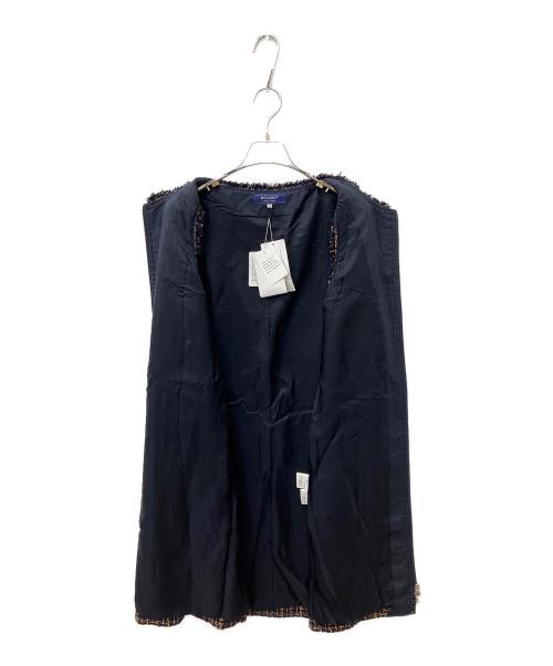 M'S GRACY（エムズグレイシー）M'S GRACY (エムズグレイシー) フロントジップツイードワンピース ネイビー サイズ:SIZE 40 未使用品の古着・服飾アイテム