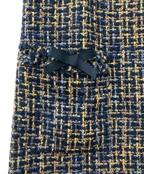 M'S GRACY（エムズグレイシー）M'S GRACY (エムズグレイシー) フロントジップツイードワンピース ネイビー サイズ:SIZE 40 未使用品の古着・服飾アイテム