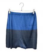 PLEATS PLEASEプリーツプリーズ）の古着「プリーツサルエルショートパンツ」｜ネイビー