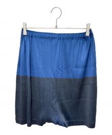 PLEATS PLEASE（プリーツプリーズ）の古着「プリーツサルエルショートパンツ」｜ネイビー