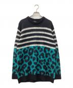 N°21ヌメロヴェントゥーノ）の古着「ボーダー×レオパードモヘア混ニット」｜マルチカラー