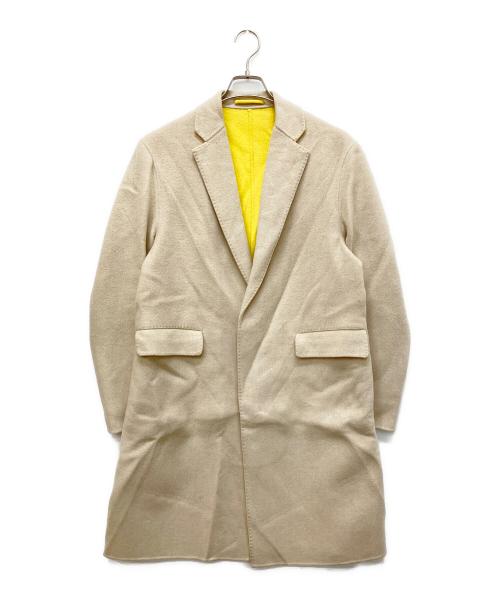 DESIGNWORKS（デザインワークス）DESIGNWORKS (デザインワークス) ダブルフェイスチェスター コート ベージュ×イエロー サイズ:46の古着・服飾アイテム