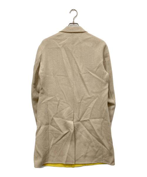 DESIGNWORKS（デザインワークス）DESIGNWORKS (デザインワークス) ダブルフェイスチェスター コート ベージュ×イエロー サイズ:46の古着・服飾アイテム