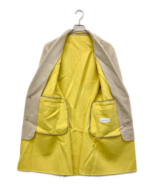 DESIGNWORKS（デザインワークス）DESIGNWORKS (デザインワークス) ダブルフェイスチェスター コート ベージュ×イエロー サイズ:46の古着・服飾アイテム
