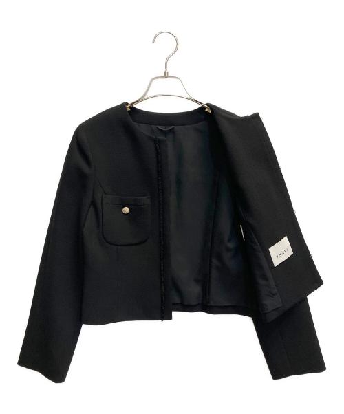 ANAYI（アナイ）ANAYI (アナイ) ライトスラブクルージャケット ブラック サイズ:36の古着・服飾アイテム