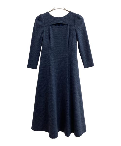 ANAYI（アナイ）ANAYI (アナイ) パターンジャージースリットワンピース ネイビー サイズ:36の古着・服飾アイテム