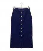 ANAYIアナイ）の古着「コットンポリエステルミラノタイトスカート」｜ネイビー