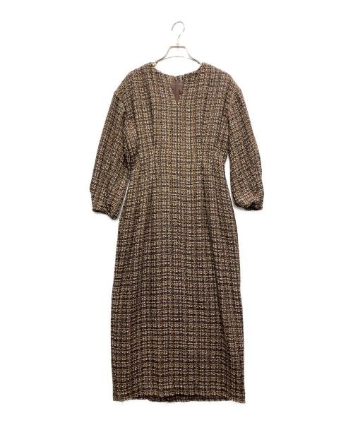 VERMEIL par iena（ヴェルメイユ パー イエナ）VERMEIL par iena (ヴェルメイユ パー イエナ) ミックスツイードウエストシェイプワンピース マルチカラー サイズ:38の古着・服飾アイテム