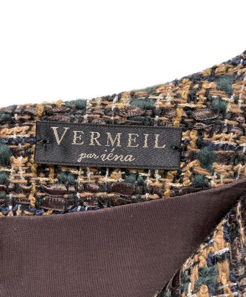 VERMEIL par iena（ヴェルメイユ パー イエナ）VERMEIL par iena (ヴェルメイユ パー イエナ) ミックスツイードウエストシェイプワンピース マルチカラー サイズ:38の古着・服飾アイテム