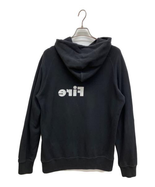 sacai（サカイ）sacai (サカイ) LIGHT Fire Hoodie　ライトファイアフーディ　プリントパーカー ブラック サイズ:3の古着・服飾アイテム