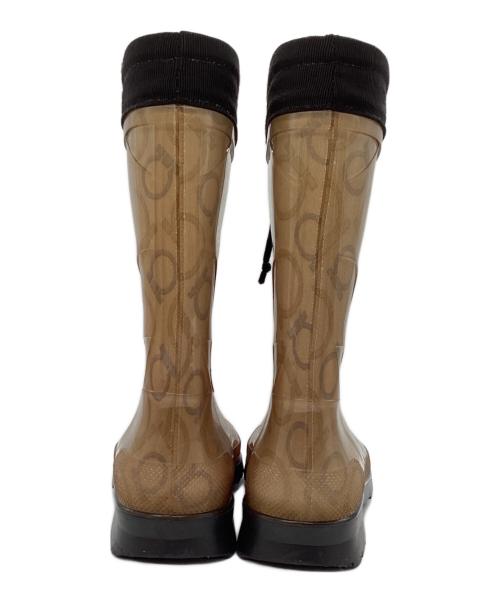 Salvatore Ferragamo（サルヴァトーレ フェラガモ）Salvatore Ferragamo (サルヴァトーレ フェラガモ) レインブーツ ベージュ サイズ:6の古着・服飾アイテム