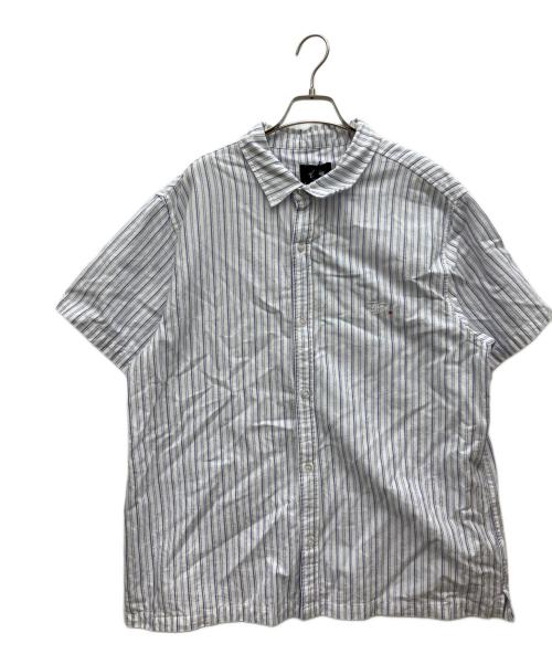 stussy（ステューシー）stussy (ステューシー) ストライプ半袖シャツ ブルー サイズ:Lの古着・服飾アイテム