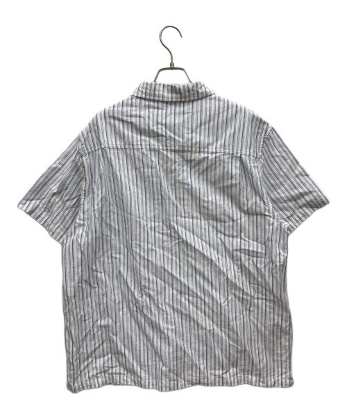 stussy（ステューシー）stussy (ステューシー) ストライプ半袖シャツ ブルー サイズ:Lの古着・服飾アイテム