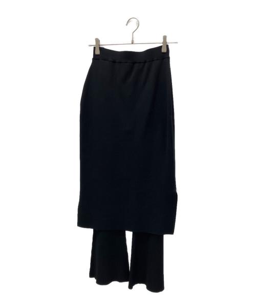 OMMO（オーエムエムオー）OMMO (オーエムエムオー) レイヤードニットパンツ ブラック サイズ:36の古着・服飾アイテム