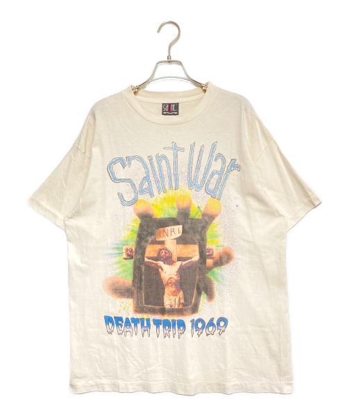 SAINT MICHAEL（セントマイケル）SAINT MICHAEL (セントマイケル) SS TEE / SAINT WAR / WHITE  オフホワイト サイズ:Lの古着・服飾アイテム