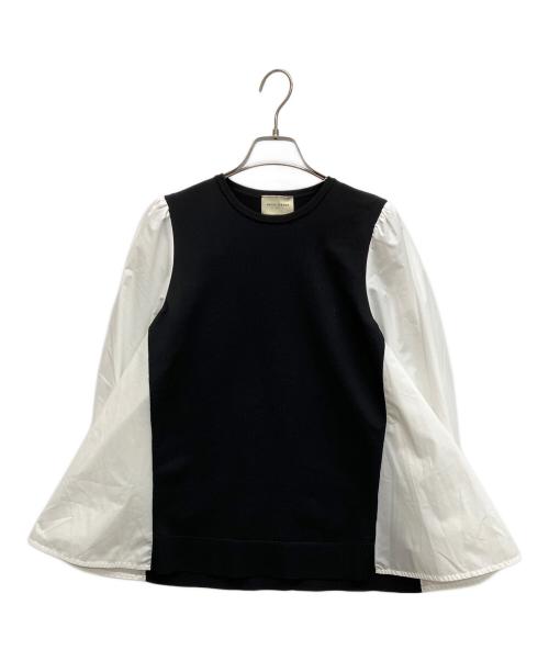 UNITED ARROWS TOKYO（ユナイテッドアローズトウキョウ）UNITED ARROWS TOKYO (ユナイテッドアローズトウキョウ) スカラップ コンビ スリーブ プルオーバー ホワイト サイズ:FREEの古着・服飾アイテム