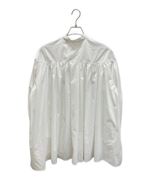 LE PHIL（ル フィル）LE PHIL (ル フィル) ライトタイプライターギャザーブラウス ホワイト サイズ:freeの古着・服飾アイテム