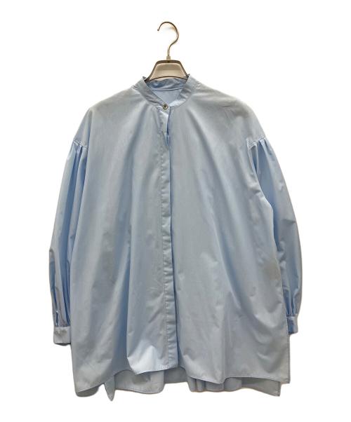 LE PHIL（ル フィル）LE PHIL (ル フィル) ライトタイプライターギャザーブラウス ブルー サイズ:Ｆの古着・服飾アイテム