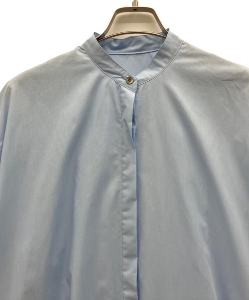 LE PHIL（ル フィル）LE PHIL (ル フィル) ライトタイプライターギャザーブラウス ブルー サイズ:Ｆの古着・服飾アイテム