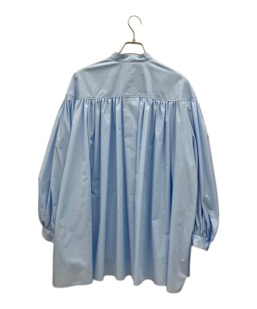 LE PHIL（ル フィル）LE PHIL (ル フィル) ライトタイプライターギャザーブラウス ブルー サイズ:Ｆの古着・服飾アイテム