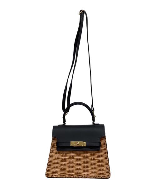 The Bagmati（ザバグマティ）THE BAGMATI (ザバグマティ) フラップショルダーカゴバッグ ブラック×ベージュ サイズ:下記参照の古着・服飾アイテム