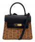 THE BAGMATI（ザバグマティ）の古着「フラップショルダーカゴバッグ」｜ブラック×ベージュ