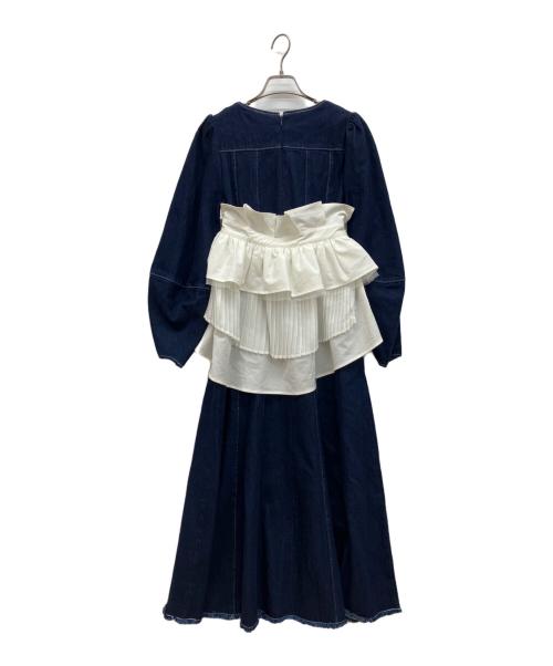 Belle vintage（ベル ヴィンテージ）Belle vintage (ベル ヴィンテージ) ボリュームベルトデニムワンピース ネイビー サイズ:1の古着・服飾アイテム