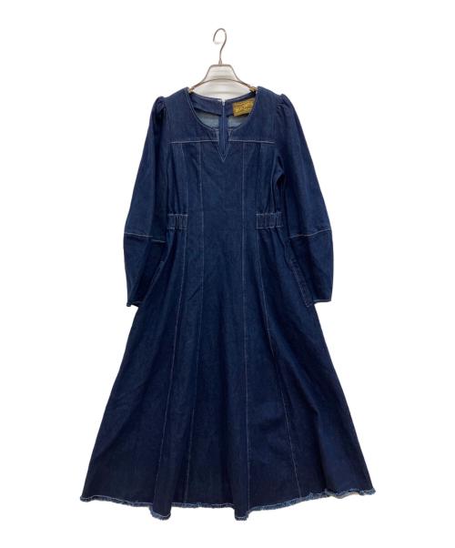 Belle vintage（ベル ヴィンテージ）Belle vintage (ベル ヴィンテージ) ボリュームベルトデニムワンピース ネイビー サイズ:1の古着・服飾アイテム