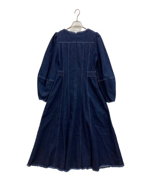 Belle vintage（ベル ヴィンテージ）Belle vintage (ベル ヴィンテージ) ボリュームベルトデニムワンピース ネイビー サイズ:1の古着・服飾アイテム