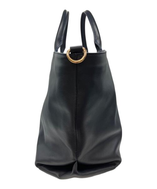 CELERI（セルリ）CELERI (セルリ) Tote Bag レザー × キャンバス リバーシブル トートバッグ ネイビーの古着・服飾アイテム