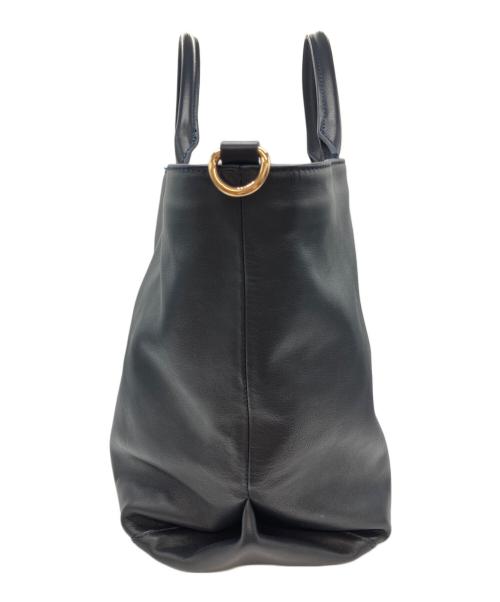 CELERI（セルリ）CELERI (セルリ) Tote Bag レザー × キャンバス リバーシブル トートバッグ ネイビーの古着・服飾アイテム