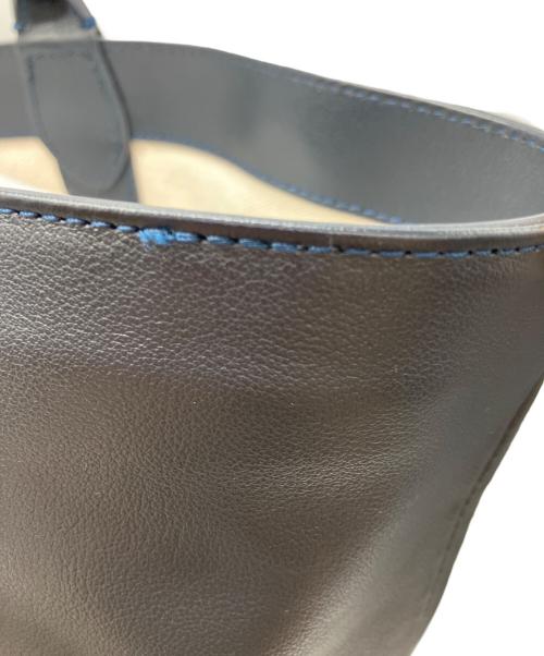 CELERI（セルリ）CELERI (セルリ) Tote Bag レザー × キャンバス リバーシブル トートバッグ ネイビーの古着・服飾アイテム