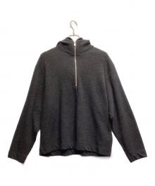 VEIN（ヴェイン）の古着「WO/PE QUARTER GAUGE KNIT HOODED PULLOVER SHIRT」｜チャコールグレー