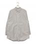 ATON（エイトン）の古着「SHRINK COTTON OVERSIZED LONG SHIRT/シュリンクコットンオーバーサイズロングシャツ」｜グレー×ホワイト