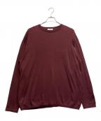 ATONエイトン）の古着「COTTON SILK CASHMERE CREWNECK SWEATER」｜ワインレッド