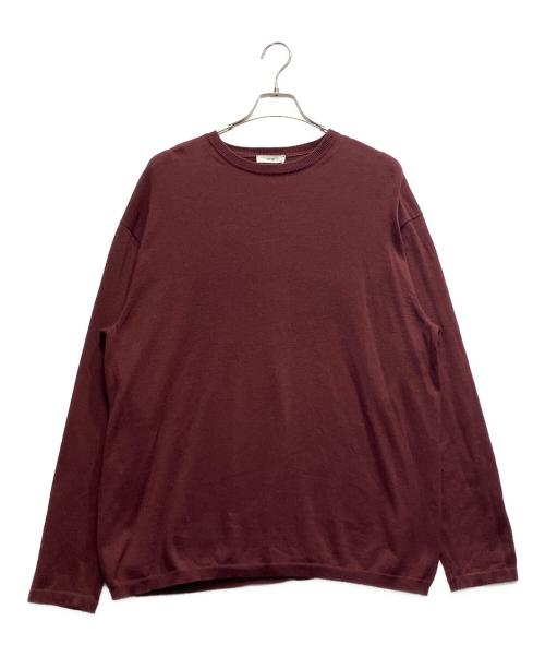 ATON（エイトン）ATON (エイトン) COTTON SILK CASHMERE CREWNECK SWEATER ワインレッド サイズ:6の古着・服飾アイテム