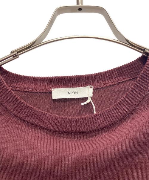 ATON（エイトン）ATON (エイトン) COTTON SILK CASHMERE CREWNECK SWEATER ワインレッド サイズ:6の古着・服飾アイテム