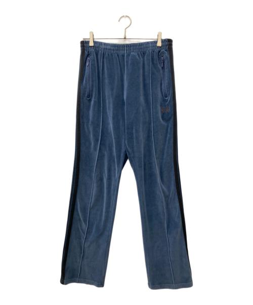Needles（ニードルズ）Needles (ニードルズ) Narrow Track Pant - C/Pe Velour ブルー×ブラック サイズ:Sの古着・服飾アイテム