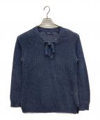 POLO RALPH LAURENポロ・ラルフローレン）の古着「リネンVネックニット」｜ネイビー