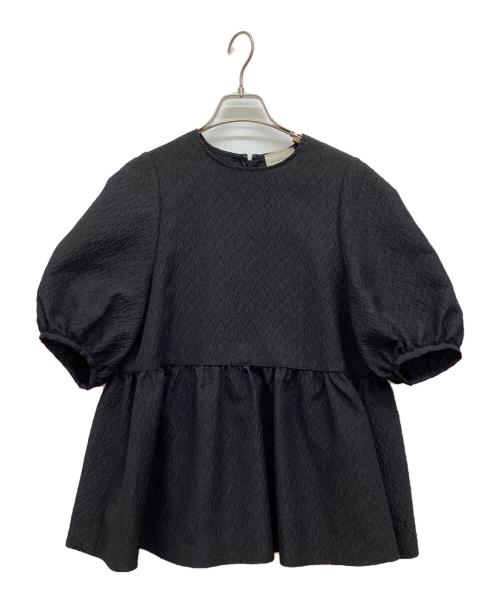 UNITED ARROWS（ユナイテッドアローズ）UNITED ARROWS (ユナイテッドアローズ) AIRY ジャカード 5SL ペプラム ブラウス ブラック サイズ:38の古着・服飾アイテム